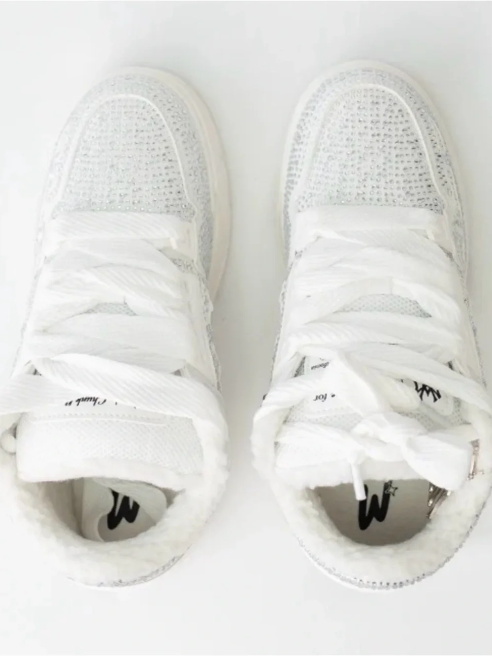💠💎👟💎💠 Watson White Rhinestone Chunky Bones Sneakers